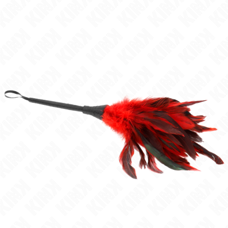 Piume Di Pollo Tickle A Forma Di Corno Rosso 36 Cm