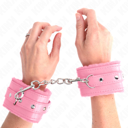 Poggipolsi Premium Rivestiti In Pelliccia Rosa Con Cintura Rosa Regolabile 17-29 Cm X 6 Cm