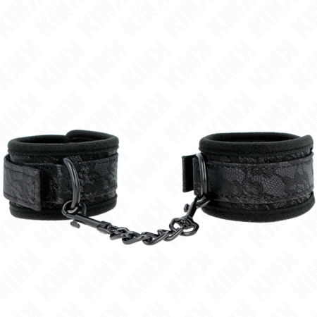 Polsi Ricoperti Di Pizzo Scuro In Neoprene Regolabile Nero 20-29 Cm X 5 Cm