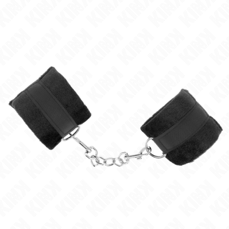 KINK - BEGINNER FUR HAND CUFFS BLACK 30 X 7 CM