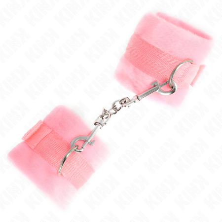 KINK - BEGINNER FUR HAND CUFFS PINK 30 X 7 CM