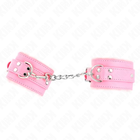 Resistenza Da Polso Imbottita In Pelliccia Rosa Con Cintura Rosa Regolabile 17-29 Cm X 6 Cm