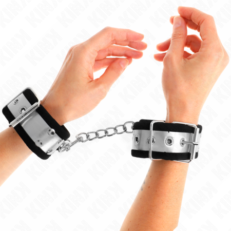 KINK - THIN WRIST RESTRAINTS BLACK / SILVER 30 X 4 CM