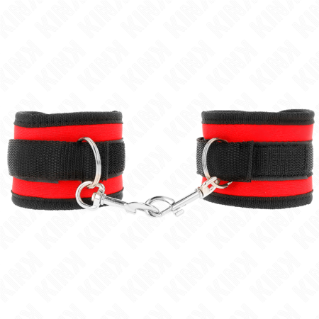 Tenuta Da Polso In Nylon Hook&Loop Rosso-Nero Modello 2 Regolabile 18-35 Cm X 6 Cm