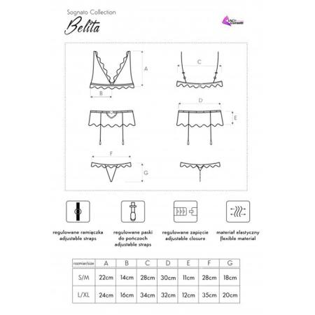 Belita LC 90231 Reggiseno + Slip + Reggiseno Nero L/XL