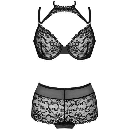 Linera For The Senses Collezione Bra + Panty Nero L/Xl