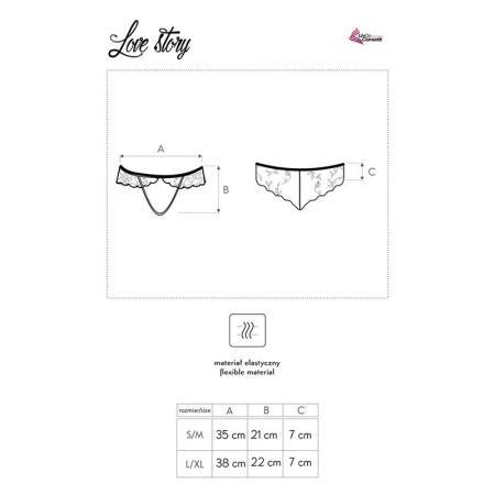 Love Story Lc 90679 Panty Crotchless Nero L/Xl