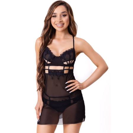 Maia 20247 Babydoll + Perizoma Nero S/M