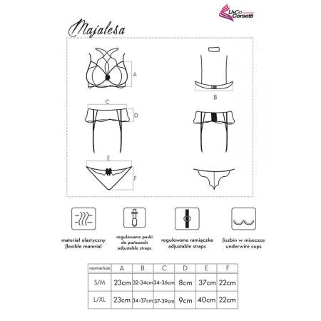 Majalesa Lc 90526 Reggiseno + Reggiseno + Slip Nero L/Xl