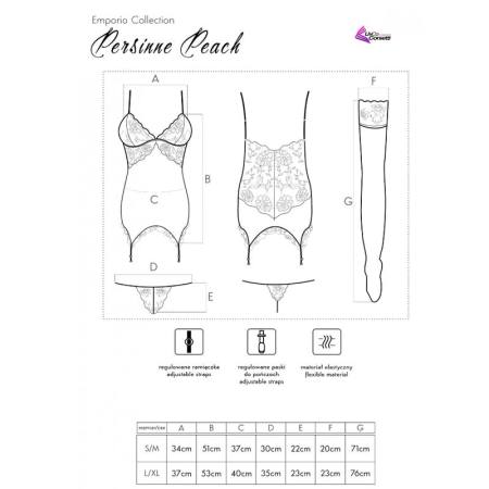 Set Persinne Pesca Corsetto + Slip + Calze