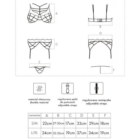 Soledad Lc 20217 Reggiseno + Slip + Reggisera L/XL