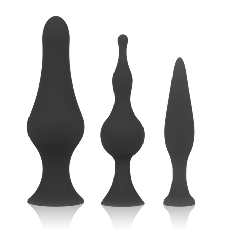 OHMAMA - BLACK SILICONE ANAL PLUG SET