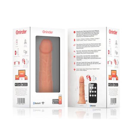 ONINDER - LARGE BOGOTÃ VIBRATOR DILDO 9 SPEEDS NATURAL 22 CM -O- 4.5 CM - FREE APP