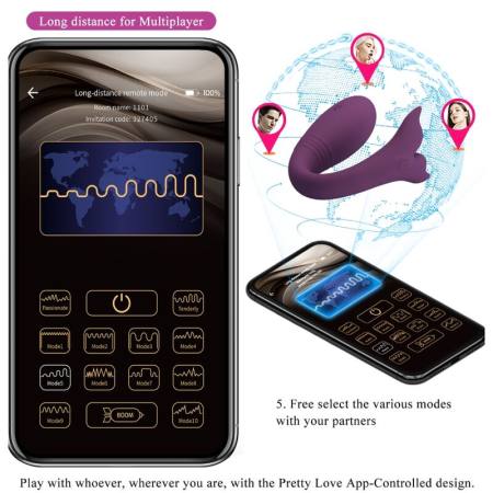 PRETTY LOVE - JAYLEEN VIBRATOR APP REMOTE CONTROL PURPLE