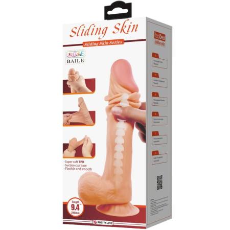 Dildo Realistico Sliding Skin Series Con Ventosa Scorrevole Della Pelle 24 Cm