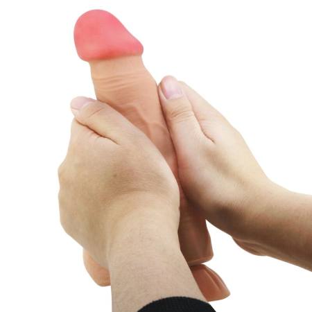 PRETTY LOVE - SLIDING SKIN SERIES REALISTIC DILDO WITH SLIDING SKIN SUCTION CUP FLESH 21.8 CM