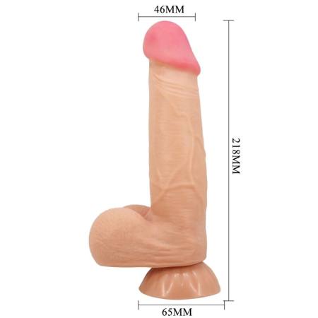 PRETTY LOVE - SLIDING SKIN SERIES REALISTIC DILDO WITH SLIDING SKIN SUCTION CUP FLESH 21.8 CM