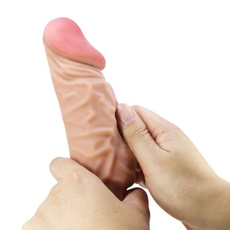 PRETTY LOVE - SLIDING SKIN SERIES REALISTIC DILDO WITH SLIDING SKIN SUCTION CUP FLESH 24 CM