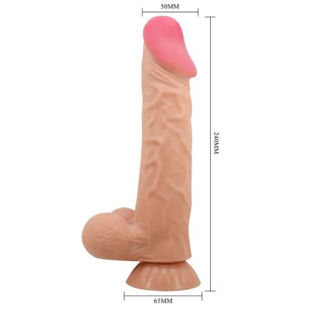 PRETTY LOVE - SLIDING SKIN SERIES REALISTIC DILDO WITH SLIDING SKIN SUCTION CUP FLESH 24 CM