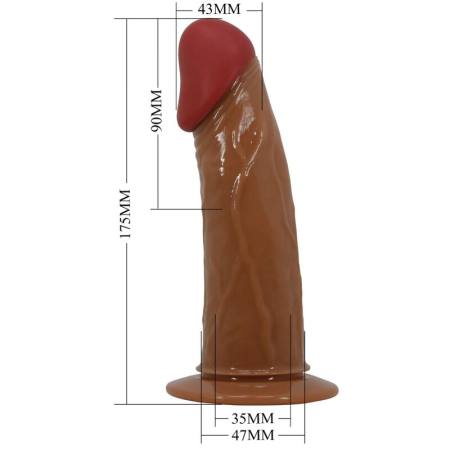 Imbragatura Slip Starks Dildo Vibrazione Multi-Speed 17,5 Cm Marrone Chiaro