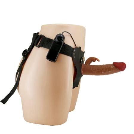 Strap On Marion Harness con Dildo Vibrante 19 CM Brown