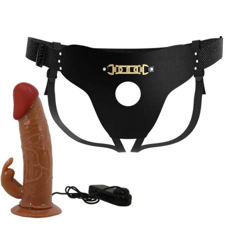 Strap On Marion Harness con Dildo Vibrante 19 CM Brown