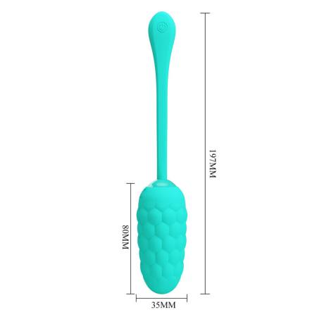 PRETTY LOVE - VIBRATING EGG WITH AQUA GREEN RECHARGEABLE MARINE TEXTURE