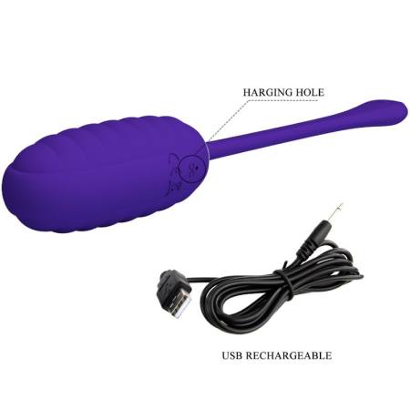 PRETTY LOVE - KIRK RECHARGEABLE VIBRATING EGG PURPLE