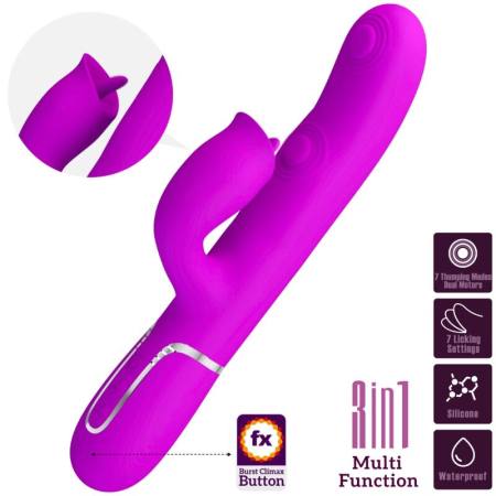 Vibratore Rabbit Fucsia con Lingua