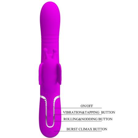 Vibratore Multifunzione Rabbit 4 In 1 Farfalla Fucsia