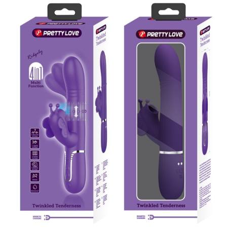 Vibratore Multifunzione Rabbit 4 In 1 Farfalla Viola