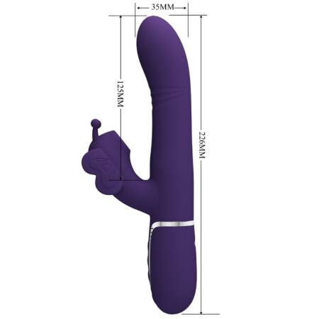 Vibratore Multifunzione Rabbit 4 In 1 Farfalla Viola