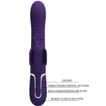 Vibratore Multifunzione Rabbit 4 In 1 Farfalla Viola