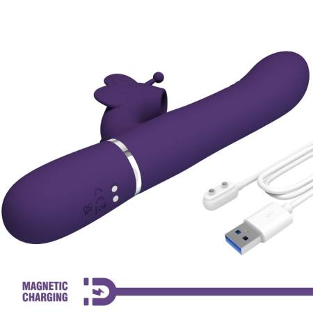 Vibratore Multifunzione Rabbit 4 In 1 Farfalla Viola