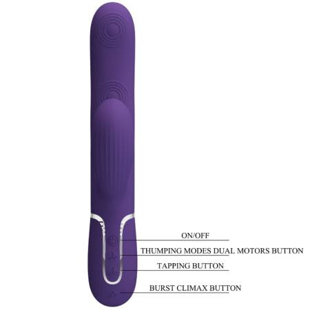 PRETTY LOVE - PERLITA G-SPOT VIBRATOR 3 IN 1 MULTIFUNCTION PURPLE