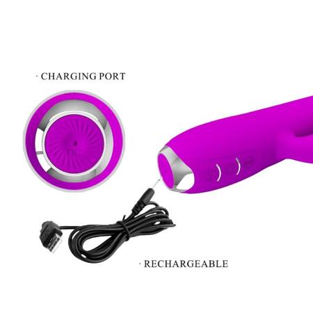 PRETTY LOVE - REGINA RECHARGEABLE VIBRATOR-SUCKER PURPLE