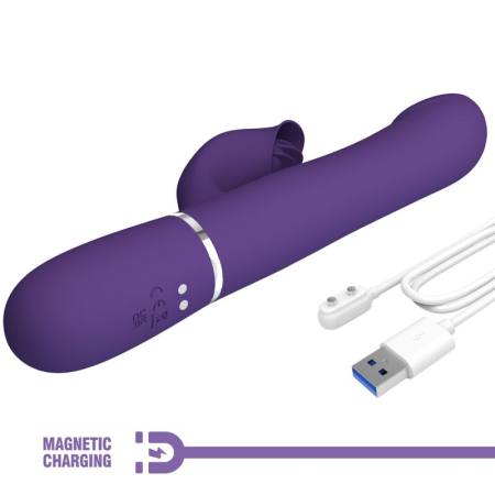 Zalin Perle VIbratore Coniglio 4 In 1 Viola