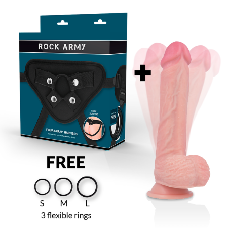 ROCKARMY - HARNESS + HAWK ROTATOR AND VIBRATOR 22 CM