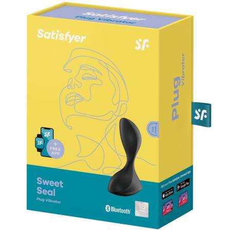 SATISFYER - SWEET SEAL VIBRATING PLUG APP BLACK