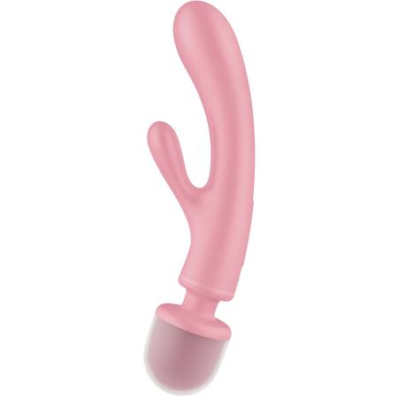 Massaggiatore Vibratore Coniglio Triple Lover Rosa