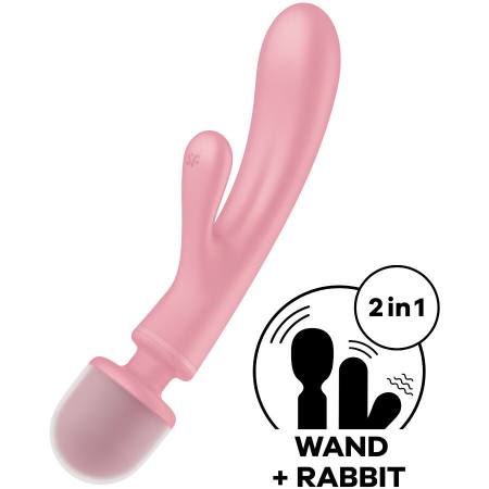 Massaggiatore Vibratore Coniglio Triple Lover Rosa