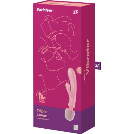 Massaggiatore Vibratore Coniglio Triple Lover Rosa