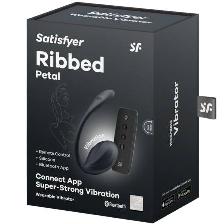 Ribbed Petal Stimolatore Punto G Telecomando Nero App Gratuita