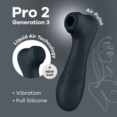 SATISFYER - PRO 2 GENERATION 3 LIQUID AIR TECHNOLOGY BLACK