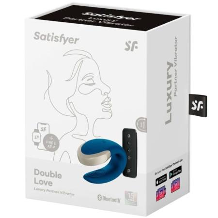 SATISFYER - DOUBLE LOVE LUXURY PARTNER VIBRATOR BLUE