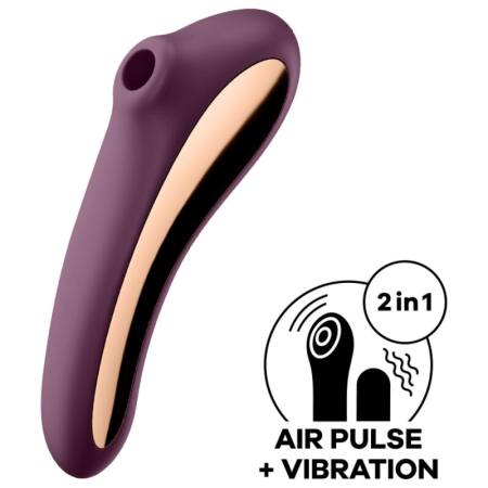 Vibratore Dual Kiss Air Pulse Rosso Vino