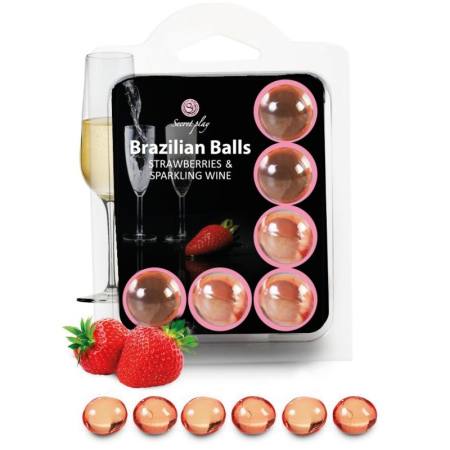 Set 6 Palline Brasiliani Fragole Con Cava