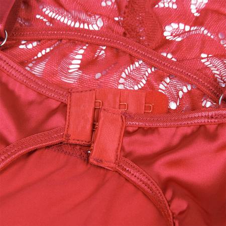 Babydoll In Raso Con Pizzo Rosso S/M