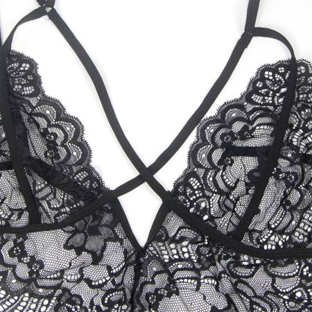 Costume Polizia Body in Pizzo Nero S/M