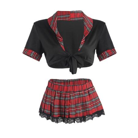 Costume Sexy Da Scuola Con Top L/Xl